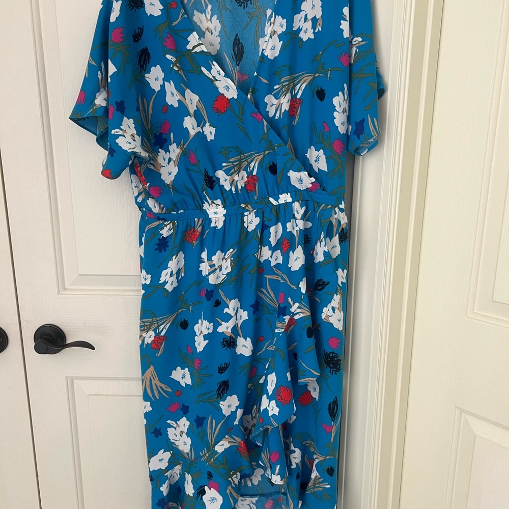 J. Crew Blue Floral High Low Dress